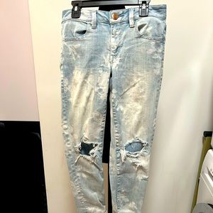 AE jetting crop floral jeans